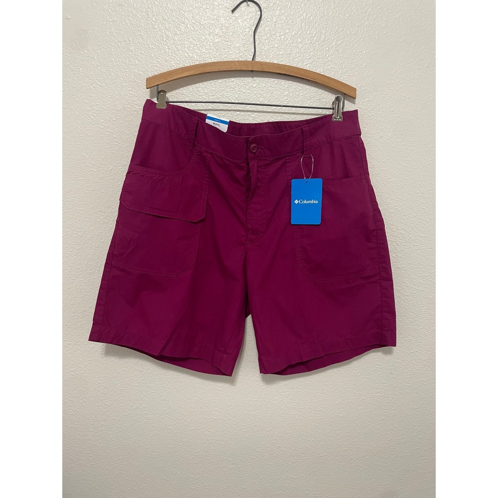 Columbia Washed Out Cargo Shorts Mens 34 Dark Berry NEW AM5230-662 8in